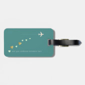 Gepersonaliseerde vrouwelijke & elegante blauwe li bagagelabel (Achterkant horizontaal)