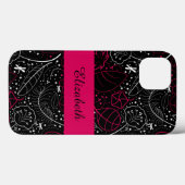 Gepersonaliseerde vrouwelijke veren en bloemen Case-Mate iPhone case (Achterkant (horizontaal))