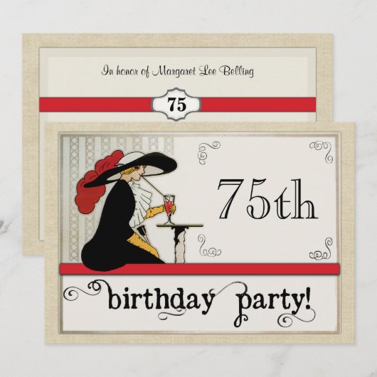 Gepersonaliseerde vrouwen - Birthday Party in de b Kaart (Voorkant / Achterkant)