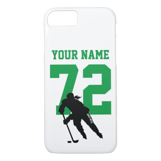 Gepersonaliseerde vrouwen Hockey Player Name Numbe Case-Mate iPhone Case (Achterkant)