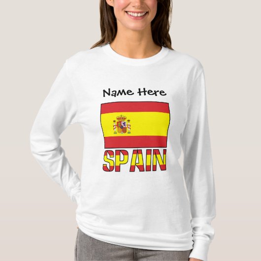 Gepersonaliseerde vrouwen in Spanje en Spanje T-shirt (Voorkant)