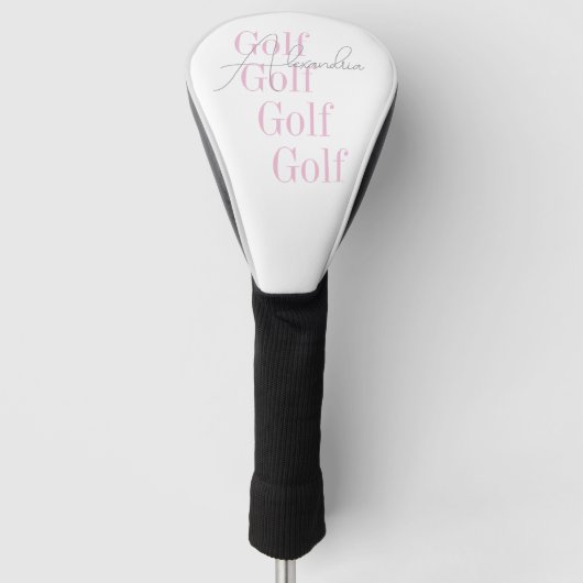 Gepersonaliseerde Vrouwen Roze Golfheadcover (Voorkant)