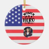 Gepersonaliseerde vrouwen zijn helden keramisch ornament (Voorkant)