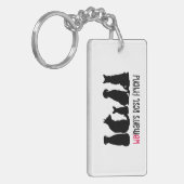 Gepersonaliseerde vrouw's beste vriend hond sleutelhanger (Voorkant Links)