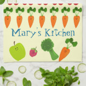 Gepersonaliseerde vruchten en Veggies Theedoek (Gevouwen)