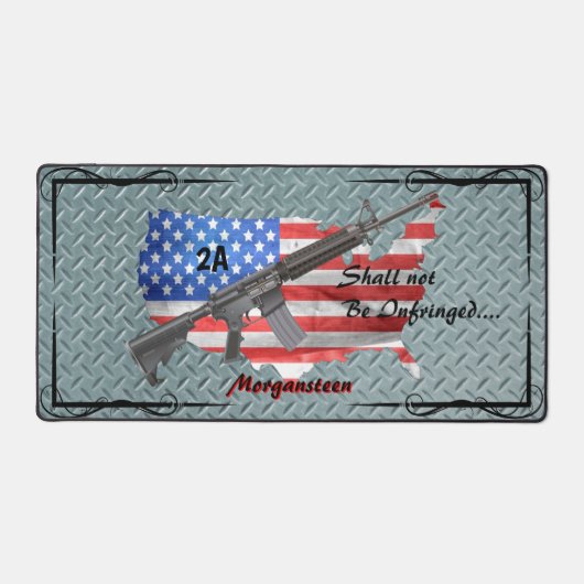 Gepersonaliseerde VS-vlag AR15 wordt niet geschond Bureaumat (Voorkant)