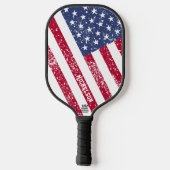 Gepersonaliseerde VS vlag hoekige diagonaal Pickleball Paddle (Achterkant)