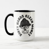 Gepersonaliseerde vuile handen schoon geld mok (Links)