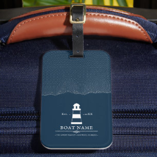 Gepersonaliseerde vuurtoren Boot Nautical Bagagelabel