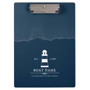 Gepersonaliseerde vuurtoren Boot Nautical Klembord