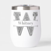 Gepersonaliseerde W Initiaal Silver Monogram Jouw  (Voorkant)