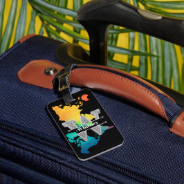 Gepersonaliseerde W Initiaal Silver Monogram Jouw  Bagagelabel