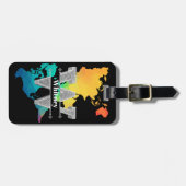 Gepersonaliseerde W Initiaal Silver Monogram Jouw  Bagagelabel (Voorkant horizontaal)