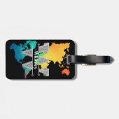 Gepersonaliseerde W Initiaal Silver Monogram Jouw  Bagagelabel (Achterkant horizontaal)