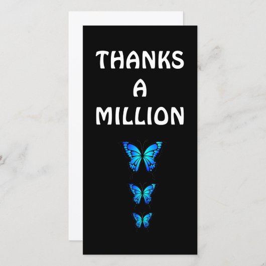 Gepersonaliseerde waardering Blue Butterfly dank u Bedankkaart (Voorkant / Achterkant)