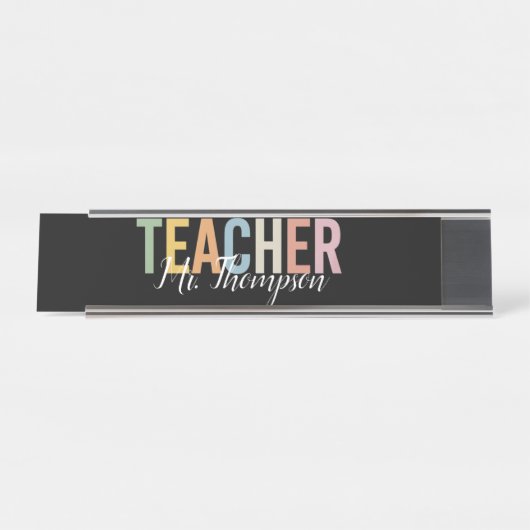Gepersonaliseerde waardering van de leerkracht Ter Bureau Naambordje (Voorkant)