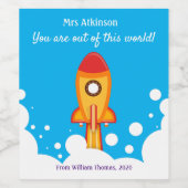 Gepersonaliseerde waardering voor leerkracht wijn etiket (Enkel label)