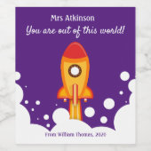 Gepersonaliseerde waardering voor leerkracht wijn etiket (Enkel label)