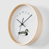 Gepersonaliseerde Wall Clock Boy's Mallard Duck (Hoek)