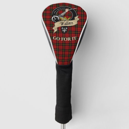 Gepersonaliseerde Wallace Clan Badge & Tartan Golfheadcover (Voorkant)