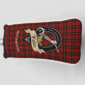 Gepersonaliseerde Wallace Clan Badge & Tartan Golfheadcover (Voorkant)