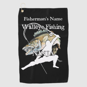 Gepersonaliseerde Walleye Gevist Ninja D Gevist ha Golfhanddoek