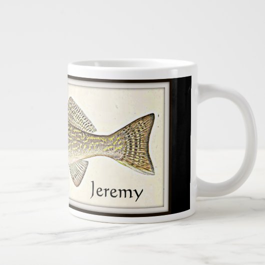 Gepersonaliseerde Walleye Pike Fish Grote Koffiekop (Rechts)