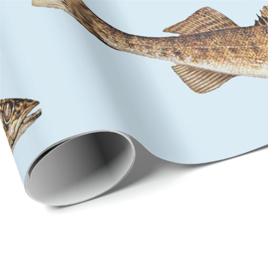 Gepersonaliseerde Walleye Pike Happy Birthday Cadeaupapier (Rol Hoek)