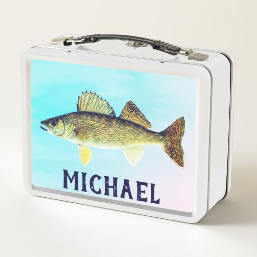 Gepersonaliseerde Walleye Pike op blauw (Achterkant)