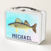 Gepersonaliseerde Walleye Pike op blauw (Voorkant)