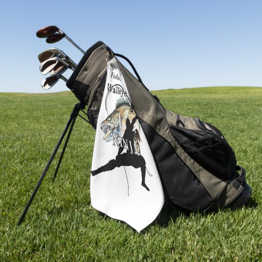 Gepersonaliseerde Walleye Vist Ninja 2 Gevist hand Golfhanddoek (Groen)