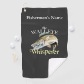 Gepersonaliseerde Walleye Whisperer Gevist handdoe Golfhanddoek (Insitu)