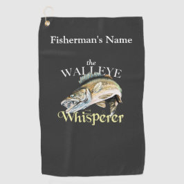 Gepersonaliseerde Walleye Whisperer Gevist handdoe Golfhanddoek