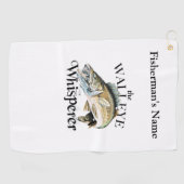 Gepersonaliseerde Walleye Whisperer Light Gevist h Golfhanddoek (Horizontaal)
