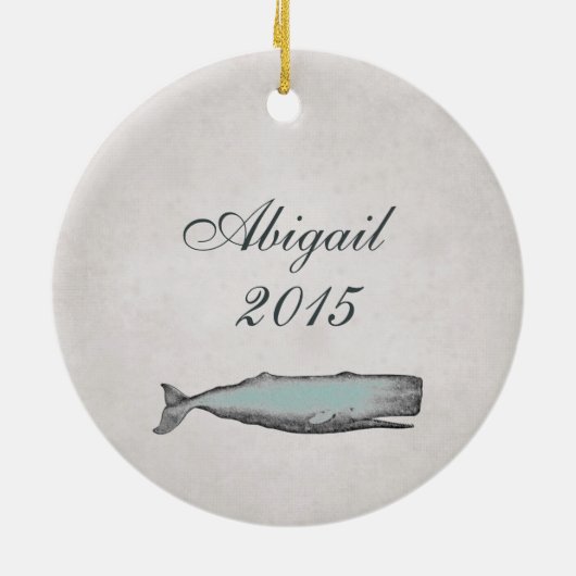 Gepersonaliseerde  walvis Nantucket Massachusetts Keramisch Ornament (Achterkant)