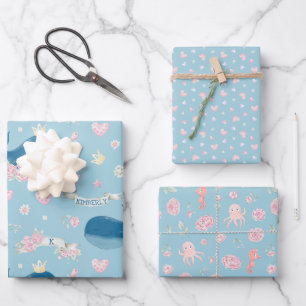 Gepersonaliseerde walvis Nautical Inpakpapier Vel