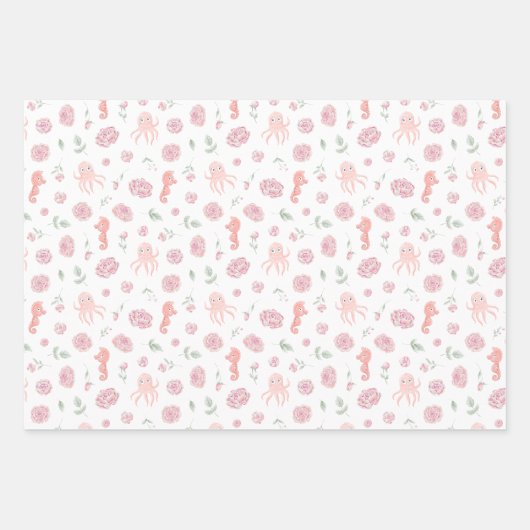 Gepersonaliseerde walvis Nautical Inpakpapier Vel (Voorkant 3)