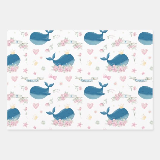 Gepersonaliseerde walvis Nautical Inpakpapier Vel (Voorkant)