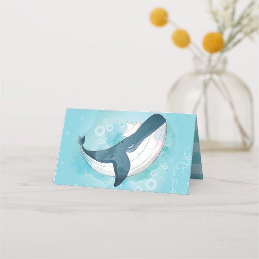 Gepersonaliseerde walvis onder het Zee Plaatskaartje (Achterkant)