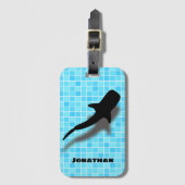 Gepersonaliseerde walvishaai in zwembad bagagelabel (Voorkant (verticaal))