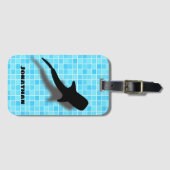 Gepersonaliseerde walvishaai in zwembad bagagelabel (Voorkant (horizontaal))