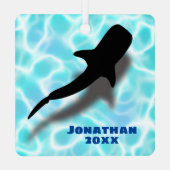 Gepersonaliseerde walvishaai met Shadow Beach Kers Metalen Ornament (Achterkant)