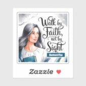 Gepersonaliseerde wandeling door het geloof Christ Sticker (Vel)