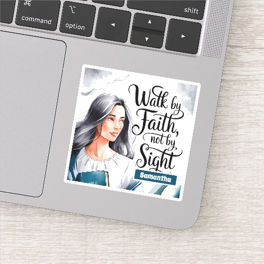Gepersonaliseerde wandeling door het geloof Christ Sticker (Detail)