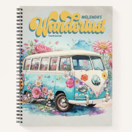 Gepersonaliseerde Wanderlust Retro Bus Reisjournaa Notitieboek