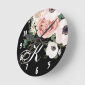 Gepersonaliseerde Wandklok Geometrische Tuin Roos  (Hoek)