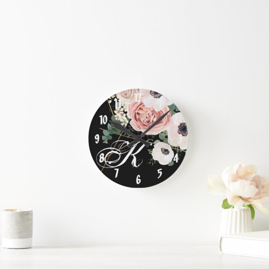Gepersonaliseerde Wandklok Geometrische Tuin Roos  (Huis)