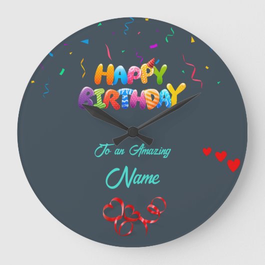 Gepersonaliseerde wandklok – Uniek verjaardagscade (Voorkant)