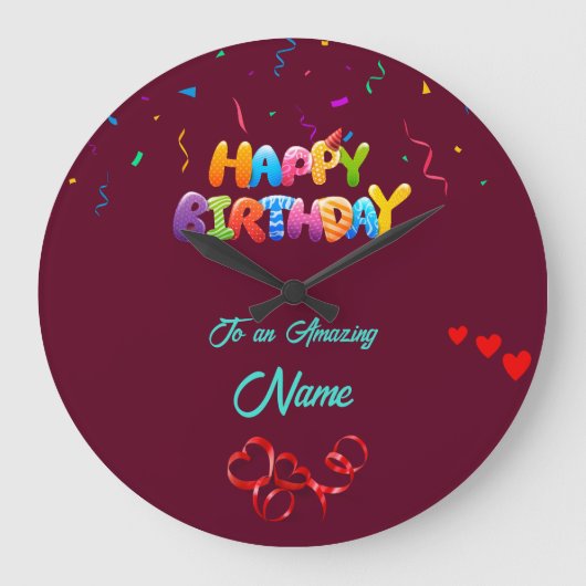 Gepersonaliseerde wandklok – Uniek verjaardagscade (Voorkant)