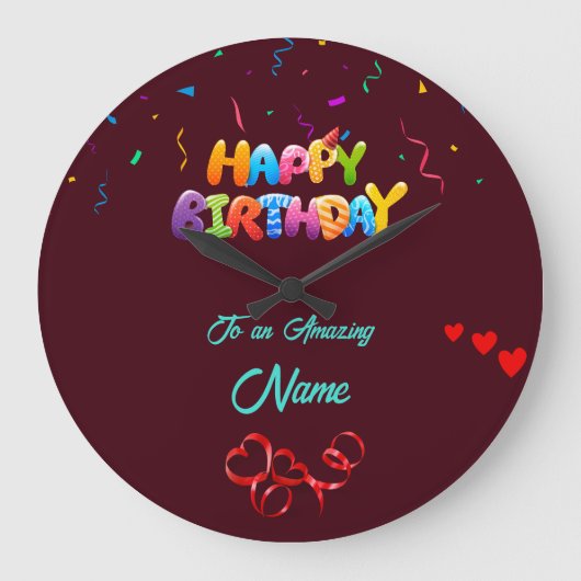 Gepersonaliseerde wandklok – Uniek verjaardagscade (Voorkant)